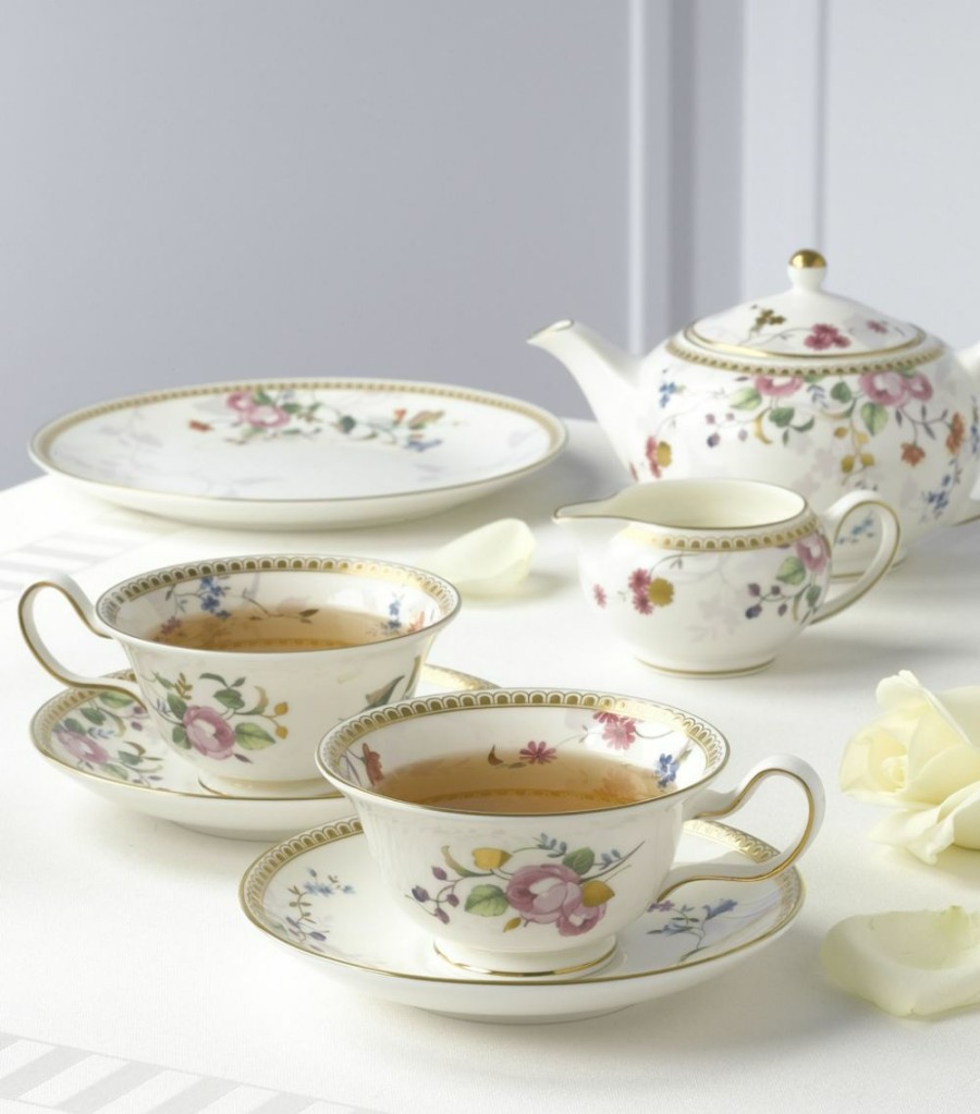 Home & Furniture * | Wedgwood Rose Gold Peony Tea Saucer Multi Tea Cups & Saucers