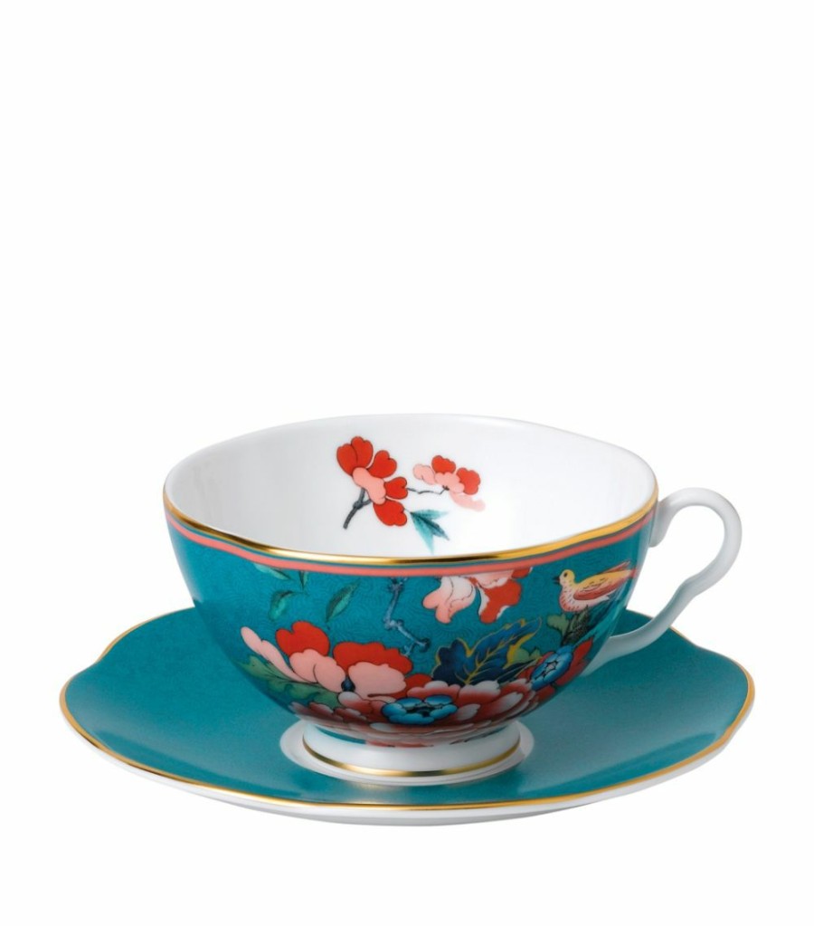 Home & Furniture * | Wedgwood Paeonia Teacup And Saucer Multi Tea Cups & Saucers