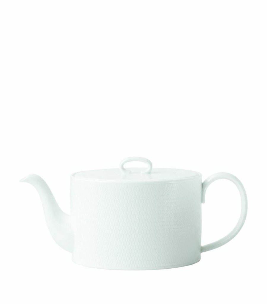 Home & Furniture * | Wedgwood Gio Pattern Teapot White Teapots