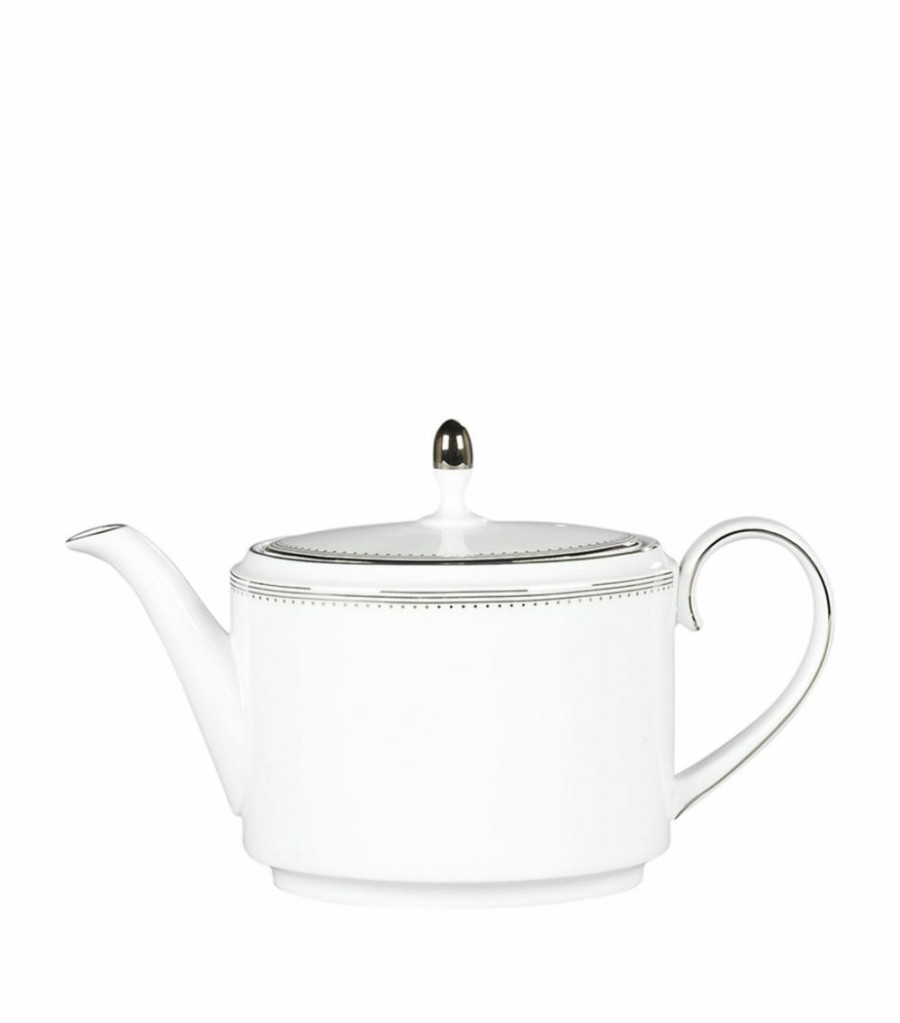 Home & Furniture * | Wedgwood Vera Wang Grosgrain Teapot White Teapots