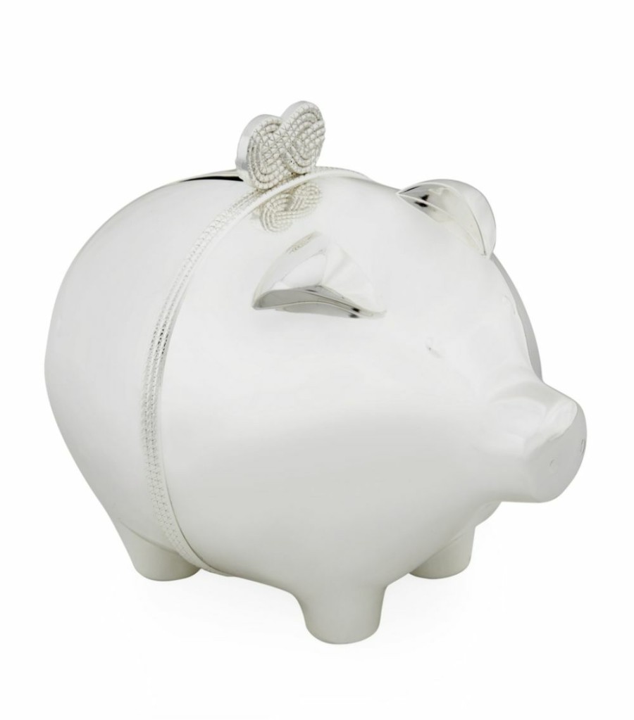 Home & Furniture * | Wedgwood Infinity Piggy Bank Silver Ornaments