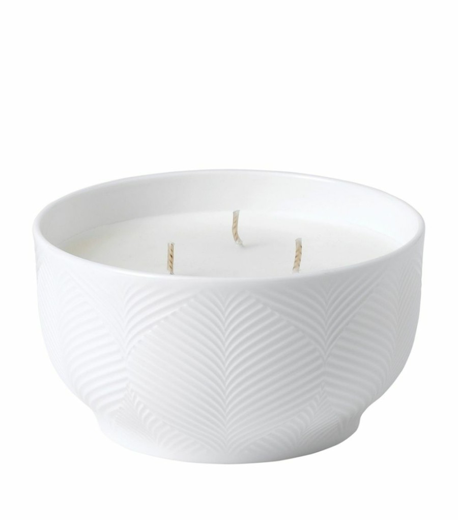 Home & Furniture * | Wedgwood Folia 3-Wick Candle (77G) White Luxury Home Fragrances