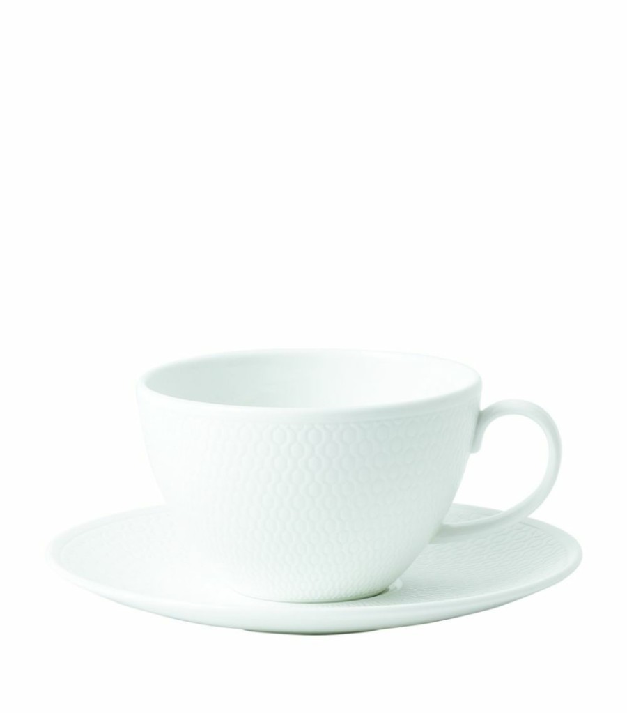 Home & Furniture * | Wedgwood Gio Teacup And Saucer White Tea Cups & Saucers