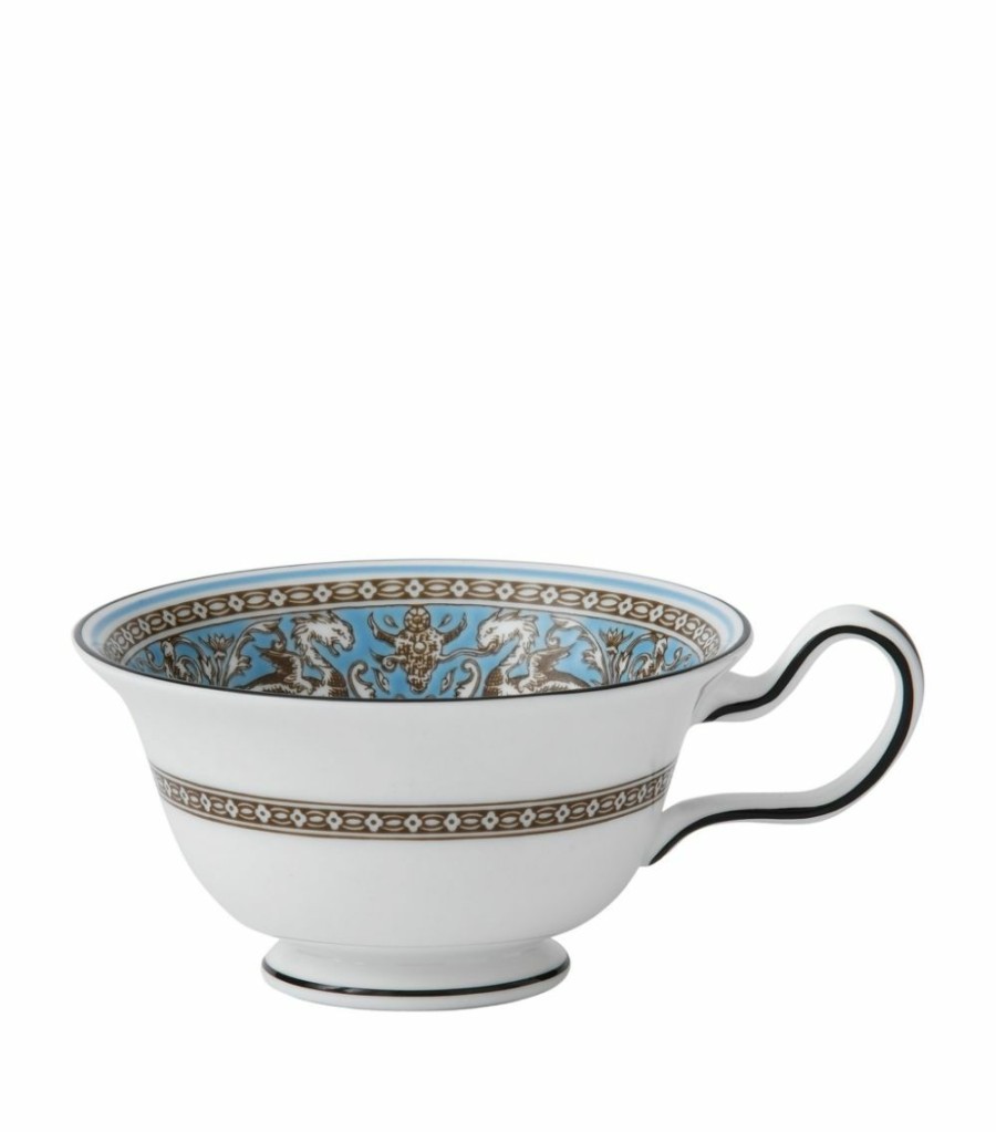 Home & Furniture * | Wedgwood Florentine Turquoise Teacup Blue Tea Cups & Saucers