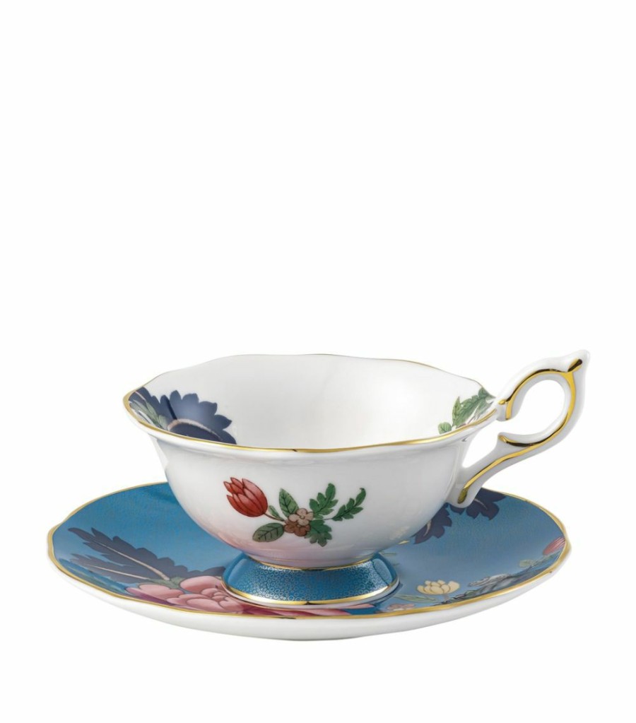 Home & Furniture * | Wedgwood Wonderlust Sapphire Garden Teacup And Saucer Multi Tea Cups & Saucers