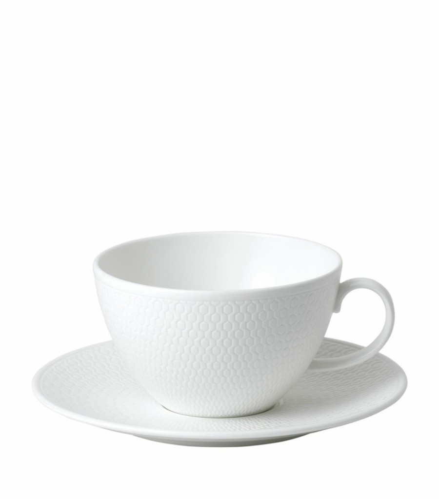 Home & Furniture * | Wedgwood Gio Cup And Saucer Set White Tea Sets