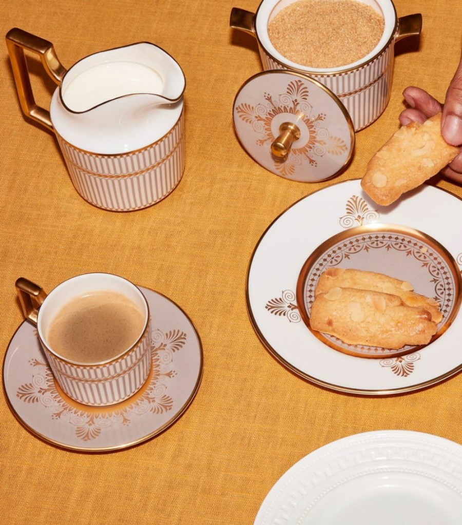 Home & Furniture * | Wedgwood Anthemion Grey Cream Jug And Sugar Bowl Serving Bowls