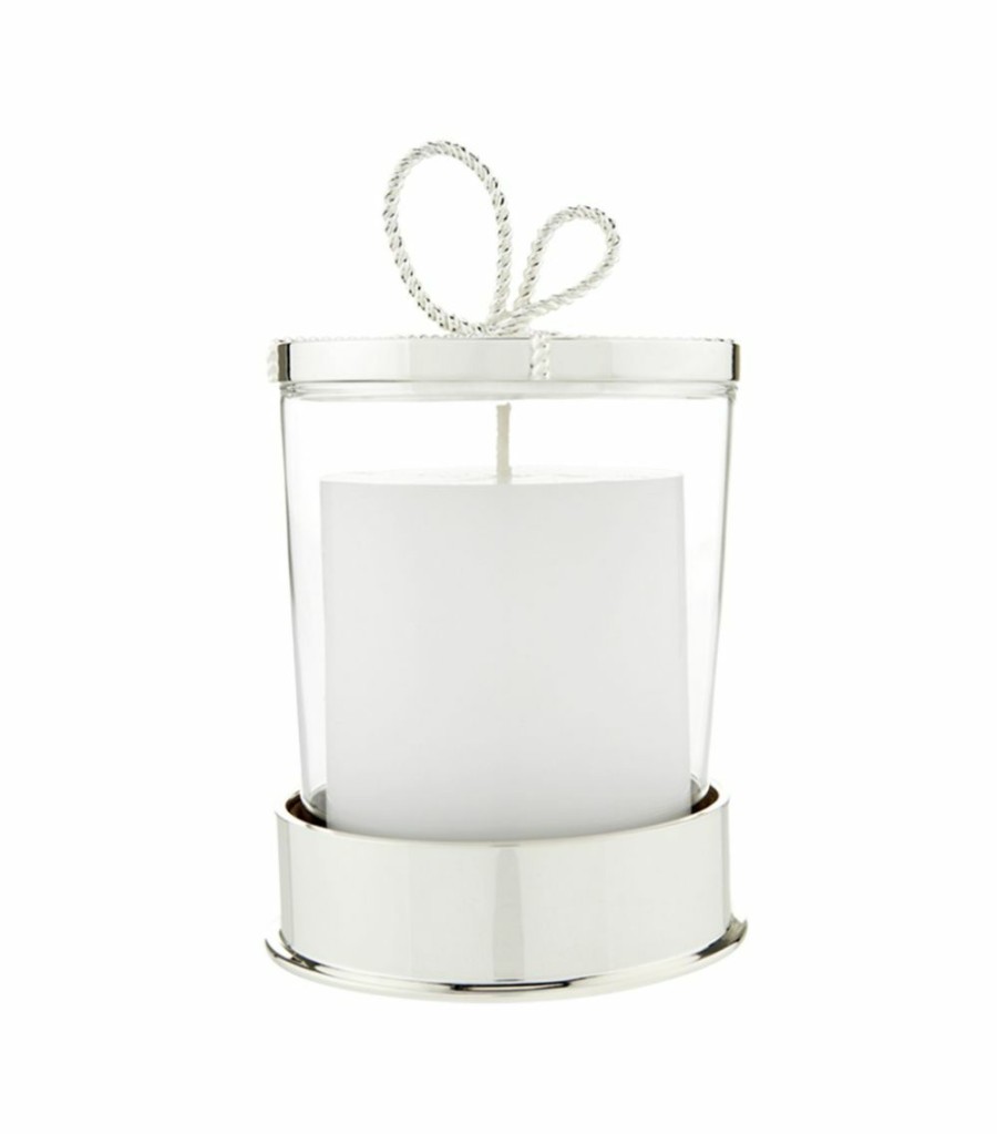 Home & Furniture * | Wedgwood Love Knots Covered Candle Silver Luxury Home Fragrances