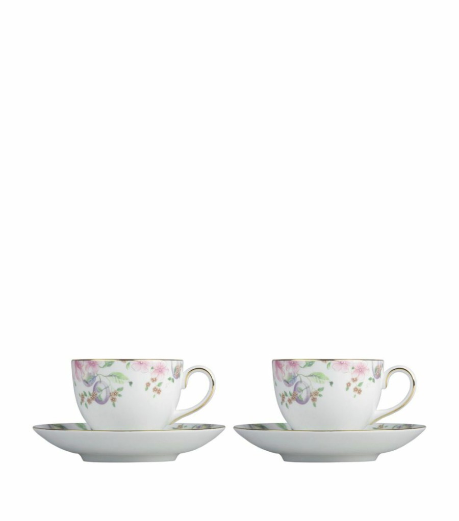 Home & Furniture * | Wedgwood Sweet Plum Teacups And Saucers (Set Of 2) Multi Tea Sets