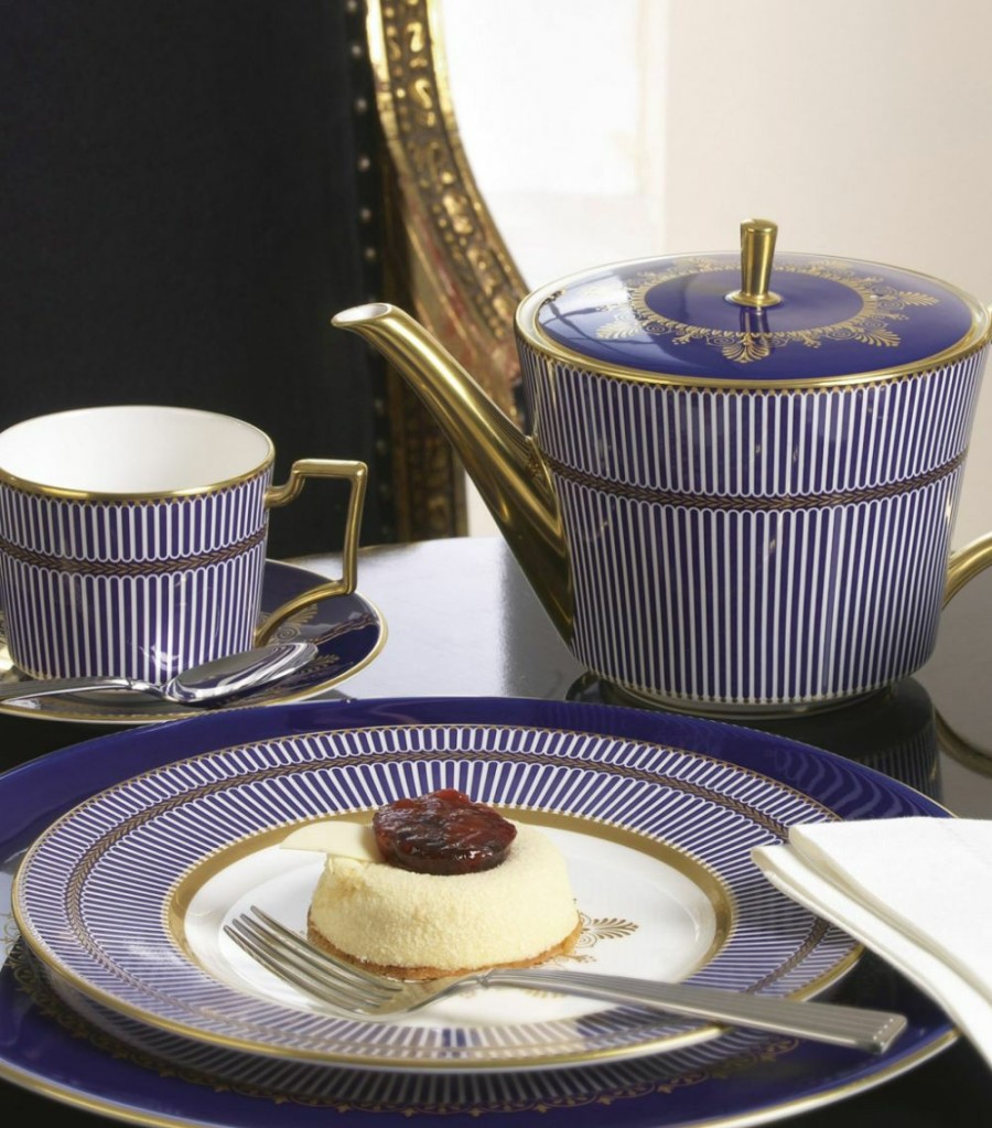 Home & Furniture * | Wedgwood Anthemion Blue Teacup Tea Cups & Saucers