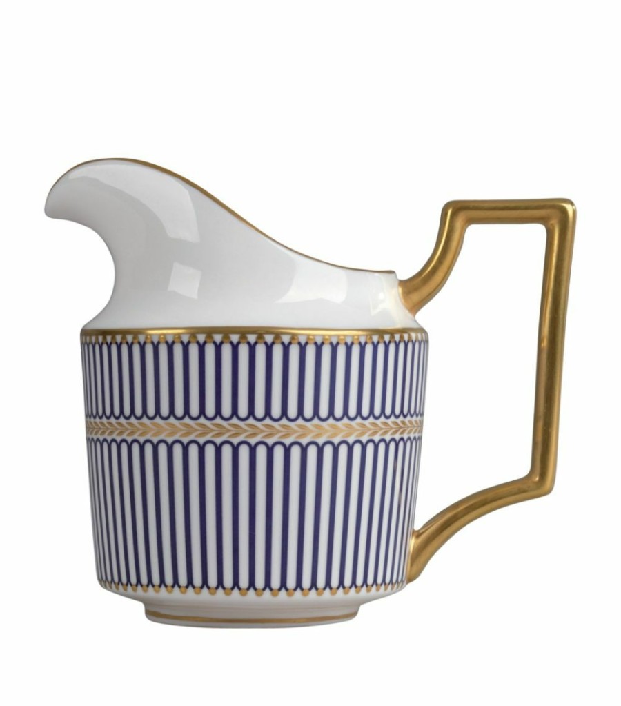 Home & Furniture * | Wedgwood Prestige Anthemion Blue Cream Jug Jugs