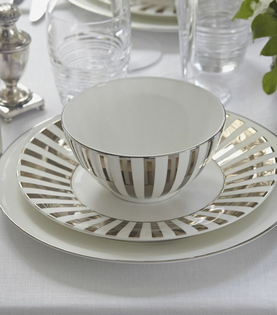 Home & Furniture * | Wedgwood Platinum Collection Striped Gift Bowl (14Cm) White Bowls