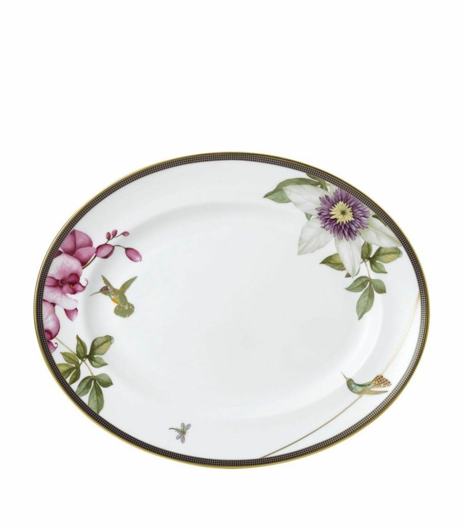 Home & Furniture * | Wedgwood Hummingbird Oval Platter (35Cm) Multi Serving Plates