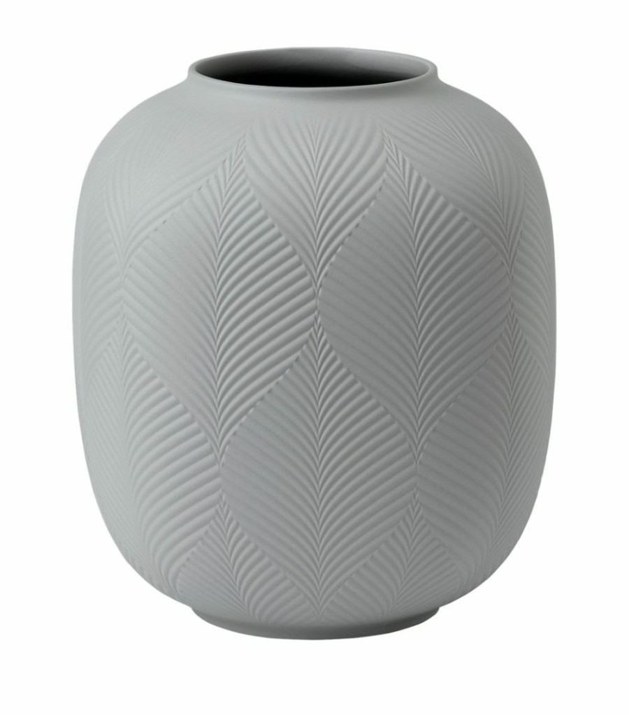 Home & Furniture * | Wedgwood Jasper Folia Rounded Vase (22.5Cm) Grey Vases