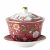 Home & Furniture * | Wedgwood Wonderlust Crimson Jewel Lidded Bowl And Saucer (10Cm) Red Serving Bowls