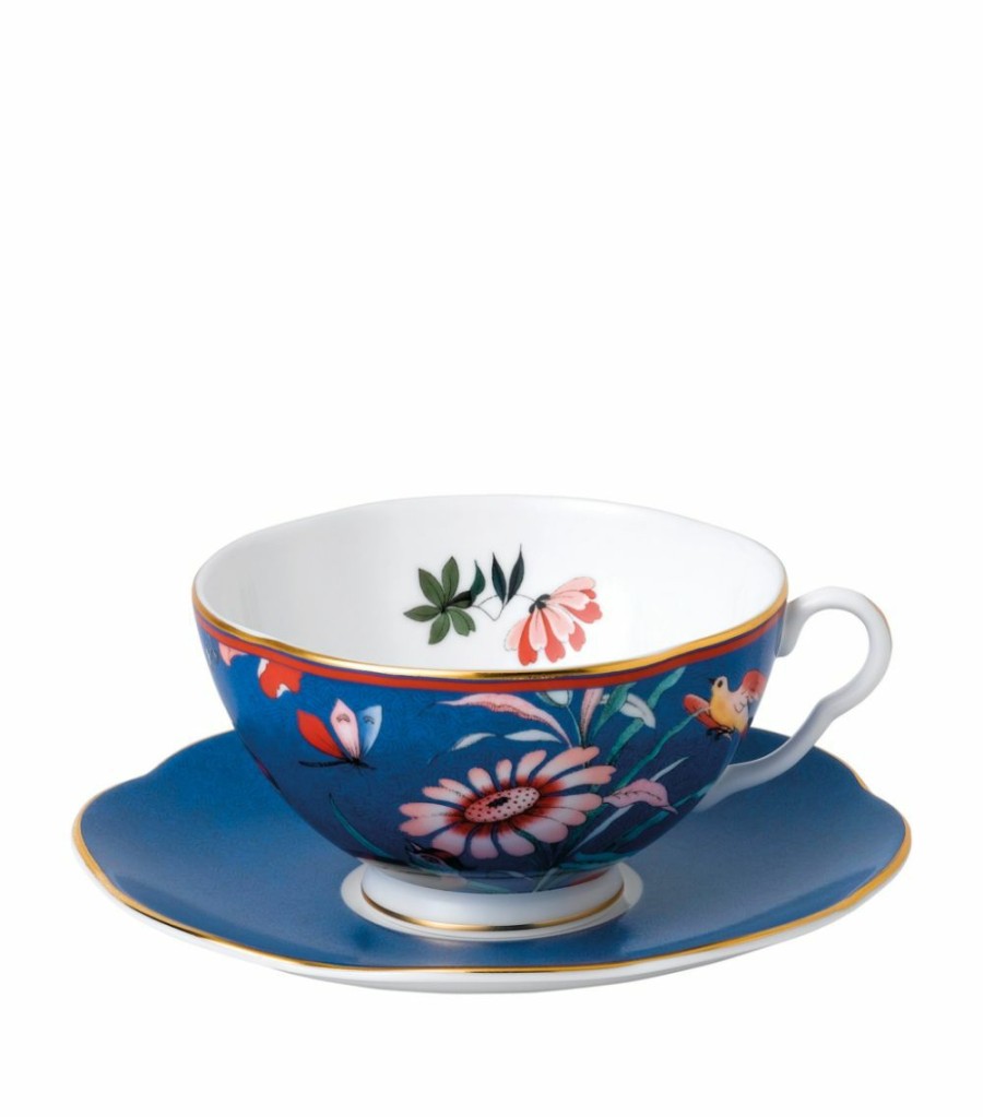 Home & Furniture * | Wedgwood Paeonia Blush Teacup And Saucer Multi Tea Cups & Saucers