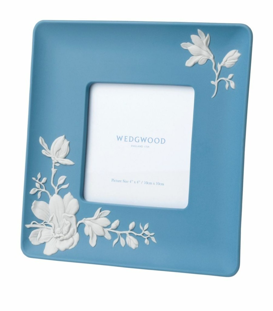 Home & Furniture * | Wedgwood Magnolia Blossom Jasper Photo Frame (10Cm X 10Cm) Blue Photo Frames