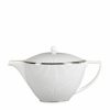 Home & Furniture * | Wedgwood Pin Stripe Teapot White Teapots