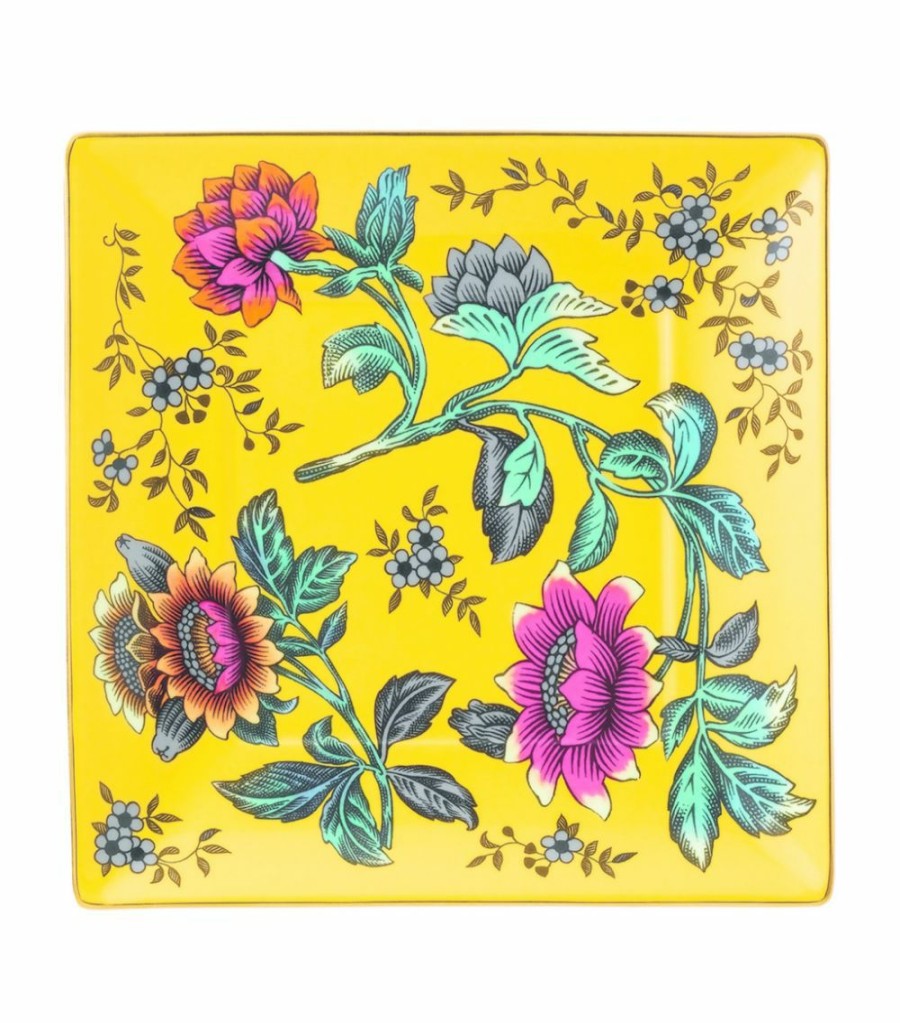 Home & Furniture * | Wedgwood Wonderlust Yellow Tonquin Tray (14.5Cm X 14.5Cm) Multi Serving Plates