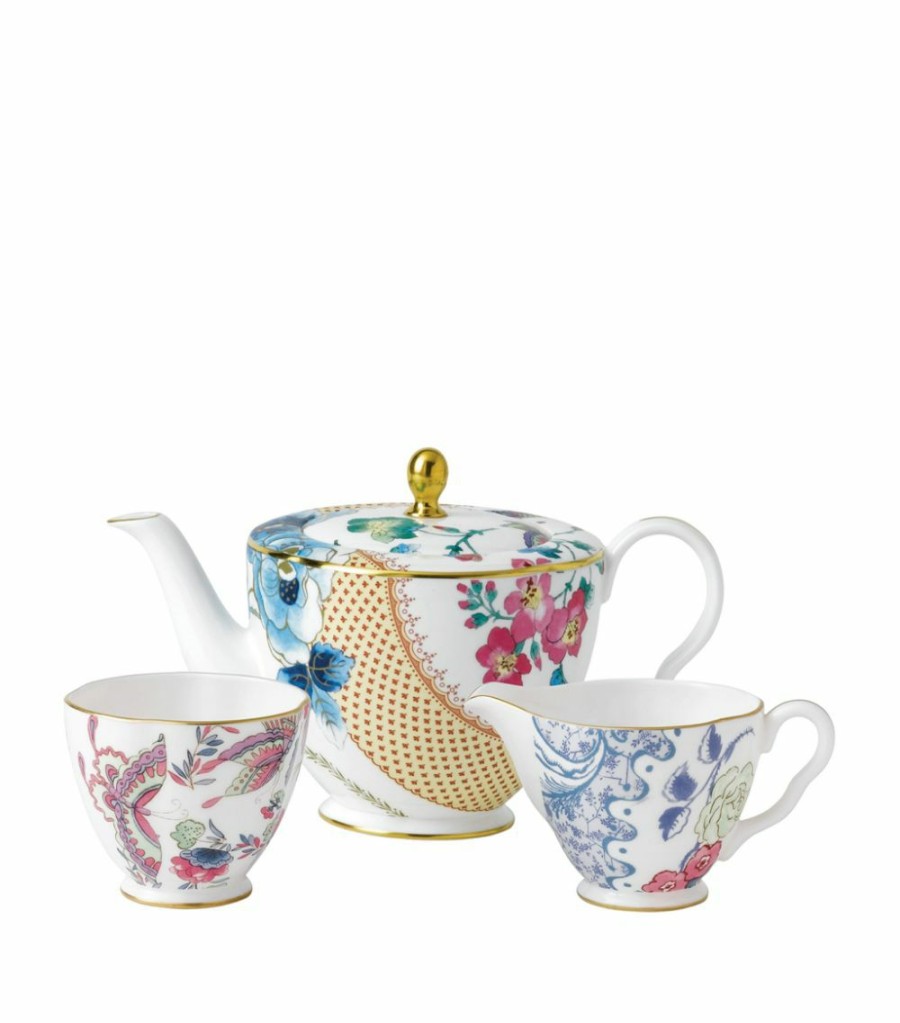 Home & Furniture * | Wedgwood Butterfly Bloom Teapot, Creamer And Sugar Bowl Set Multi Tea Sets