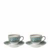 Home & Furniture * | Wedgwood Florentine Turquoise Teacups And Saucers (Set Of 2) Blue Tea Sets