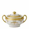 Home & Furniture * | Wedgwood Small Riverton Covered Sugar Bowl (15Cm) Gold Dinnerware