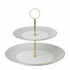 Home & Furniture * | Wedgwood Arris 2-Tier Cake Stand White Cake Stands