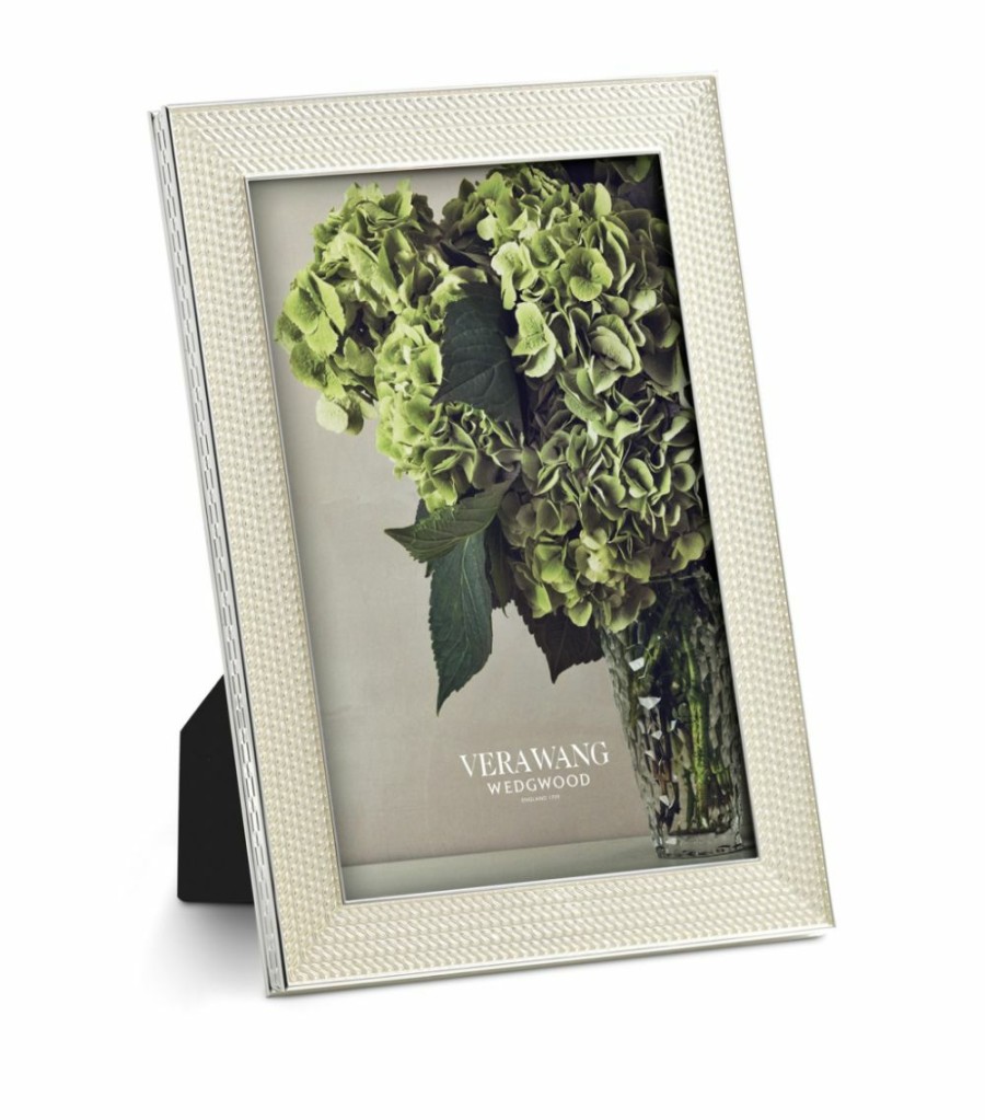 Home & Furniture * | Wedgwood Vera Wang Pearl Photo Frame White Photo Frames