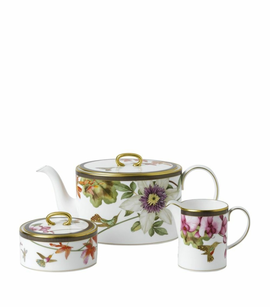 Home & Furniture * | Wedgwood 3-Piece Hummingbird Tea Set Multi Tea Sets