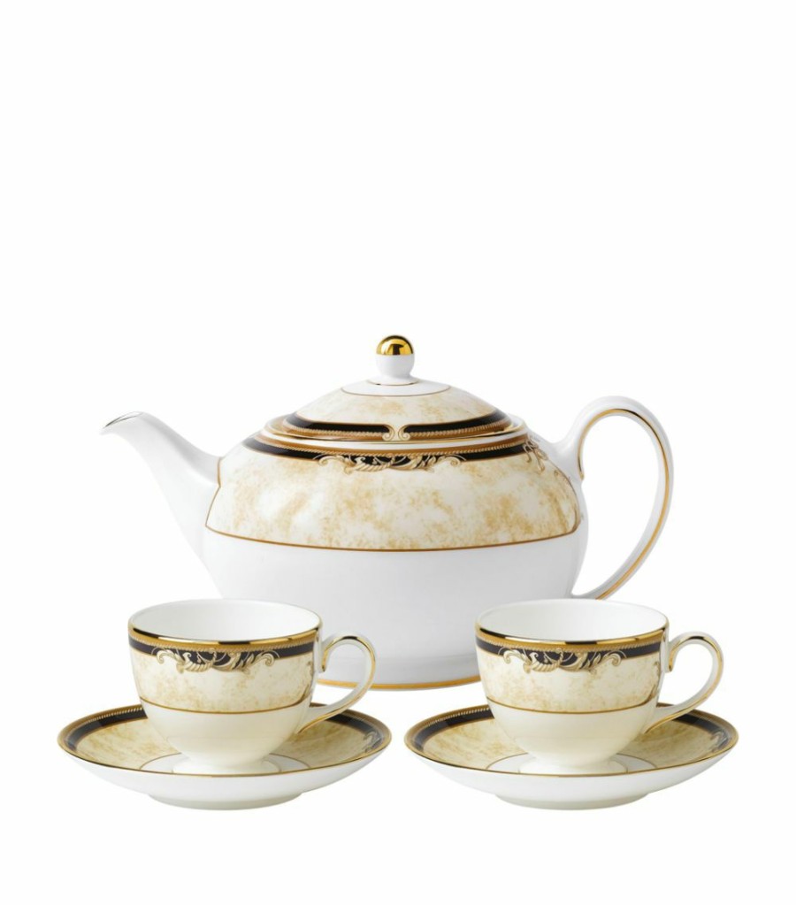 Home & Furniture * | Wedgwood Cornucopia Tea Set Blue Tea Sets