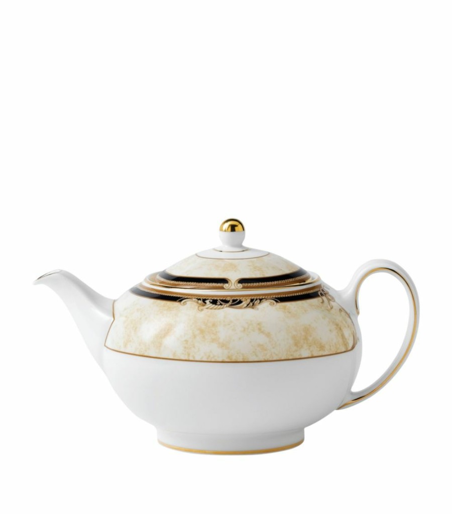 Home & Furniture * | Wedgwood Cornucopia Teapot Ivory/Navy Teapots