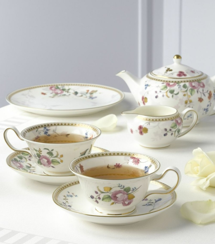 Home & Furniture * | Wedgwood Rose Gold Peony Teacup Multi Tea Cups & Saucers