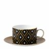 Home & Furniture * | Wedgwood Arris Geometric Teacup And Saucer Brown Tea Cups & Saucers